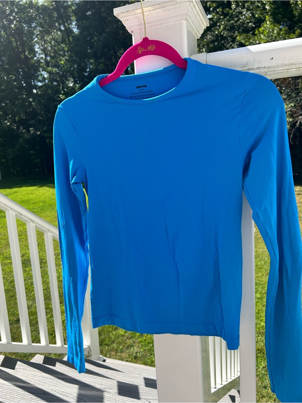 SKIMS Long Sleeve Crewneck Top - Bright Blue